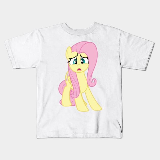 Frightened Fluttershy Kids T-Shirt by CloudyGlow